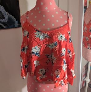 Red Floral Crop Top